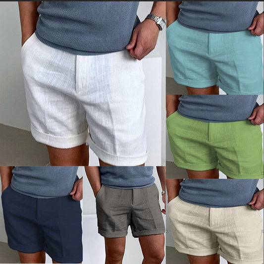 Men's Slant Pockets Pure Color Comfort Breathable Workout Shorts