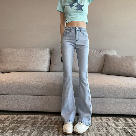Women's Slightly High Waist Slim Slimming All-matching Jeans