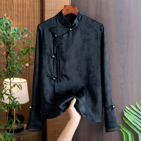 Retro Jacquard Shirt Chinese Style Entry Lux Elegant Tang Suit
