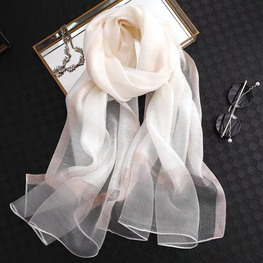 Summer Women's Solid Color Thin Fashion All-match Plaid Scarf