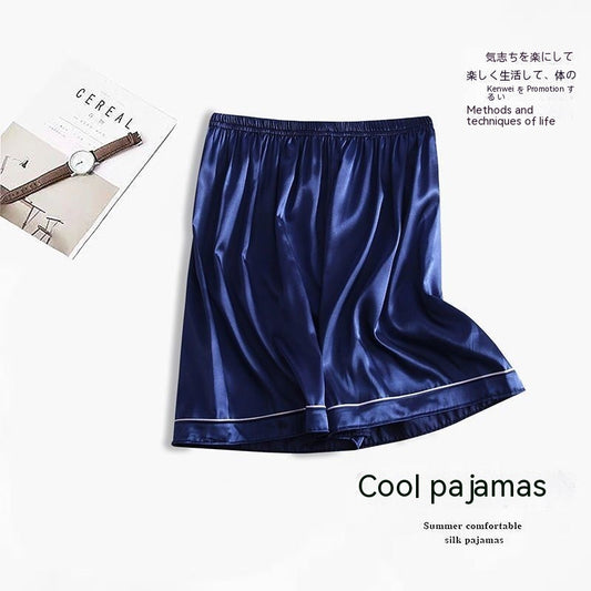 Men's Ice Silk Thin Large Size Pajamas Shorts