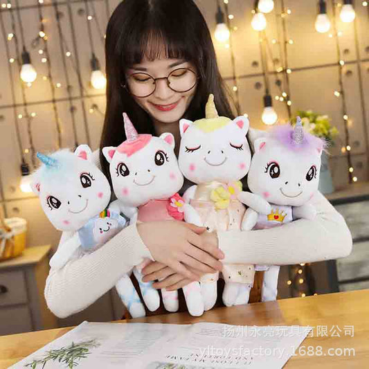 35cm New Kawaii Dress Unicorn Doll Plush Toy Cartoon Unicorn Japanese Girl Style Doll